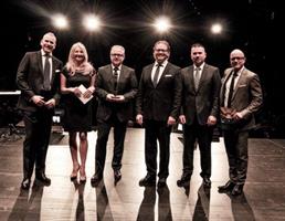 Verleihung des SALESLEADERS AWARDS 2014. v.l.: Martin Limbreck, Frauke Ludowig, Jürgen Ziemlich, Prof. Dr. Dirk Zupancic, Dominik Schmidt (SAP), Andreas Buhr